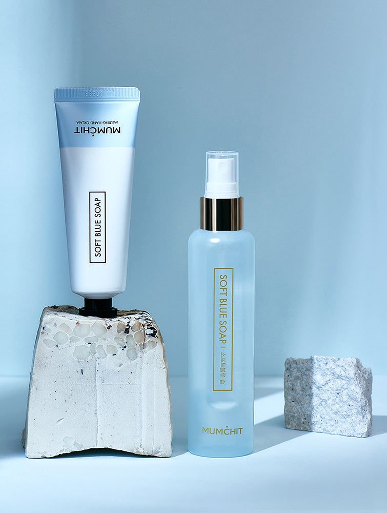 MUMCHIT Soft Blue Soap Special Set Body Mist 105ml+Hand Cream 50ml - EmpressKorea