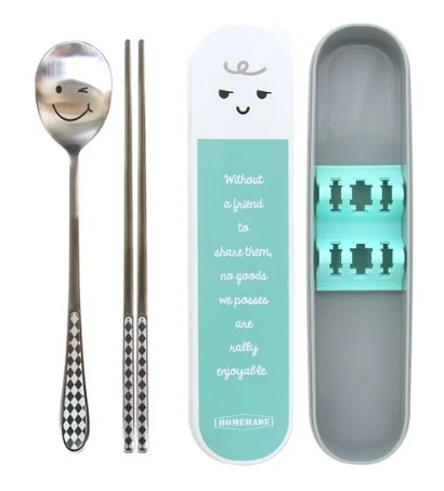 BLUETABLE Noiseless Stainless Steel Spoon Case Set / Made in Korea - EmpressKorea