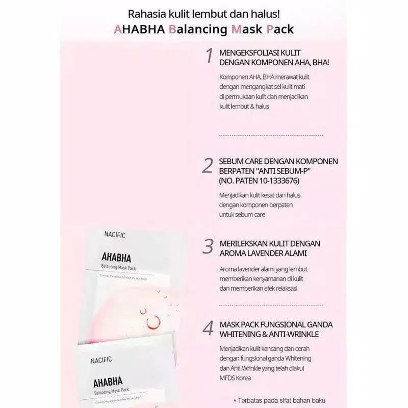 NACIFIC AHA BHA Balancing Mask 30g*10pcs - EmpressKorea