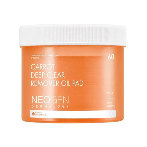 NEOGEN Carrot Deep Clear Remover Oil Pad 60 Pads - EmpressKorea