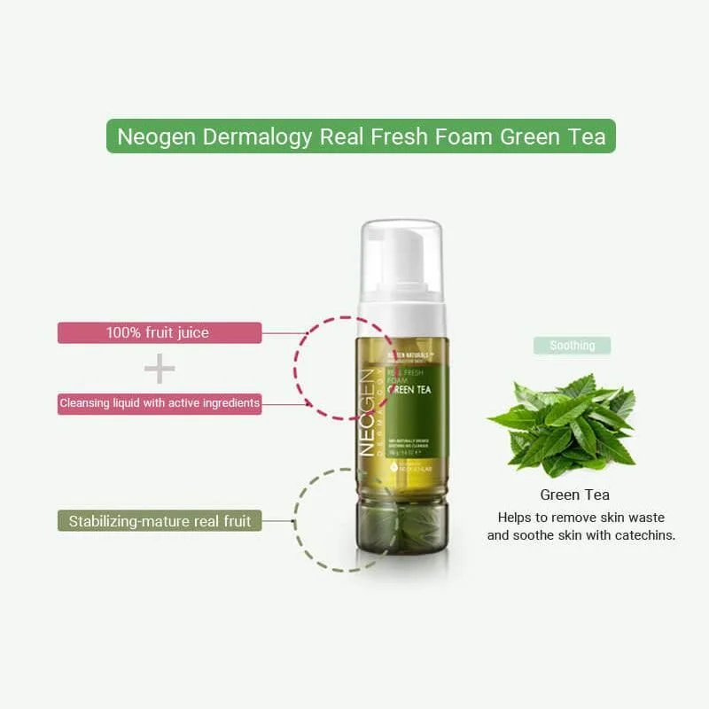 NEOGEN Real Fresh Foam Cleanser Green Tea 160g - EmpressKorea