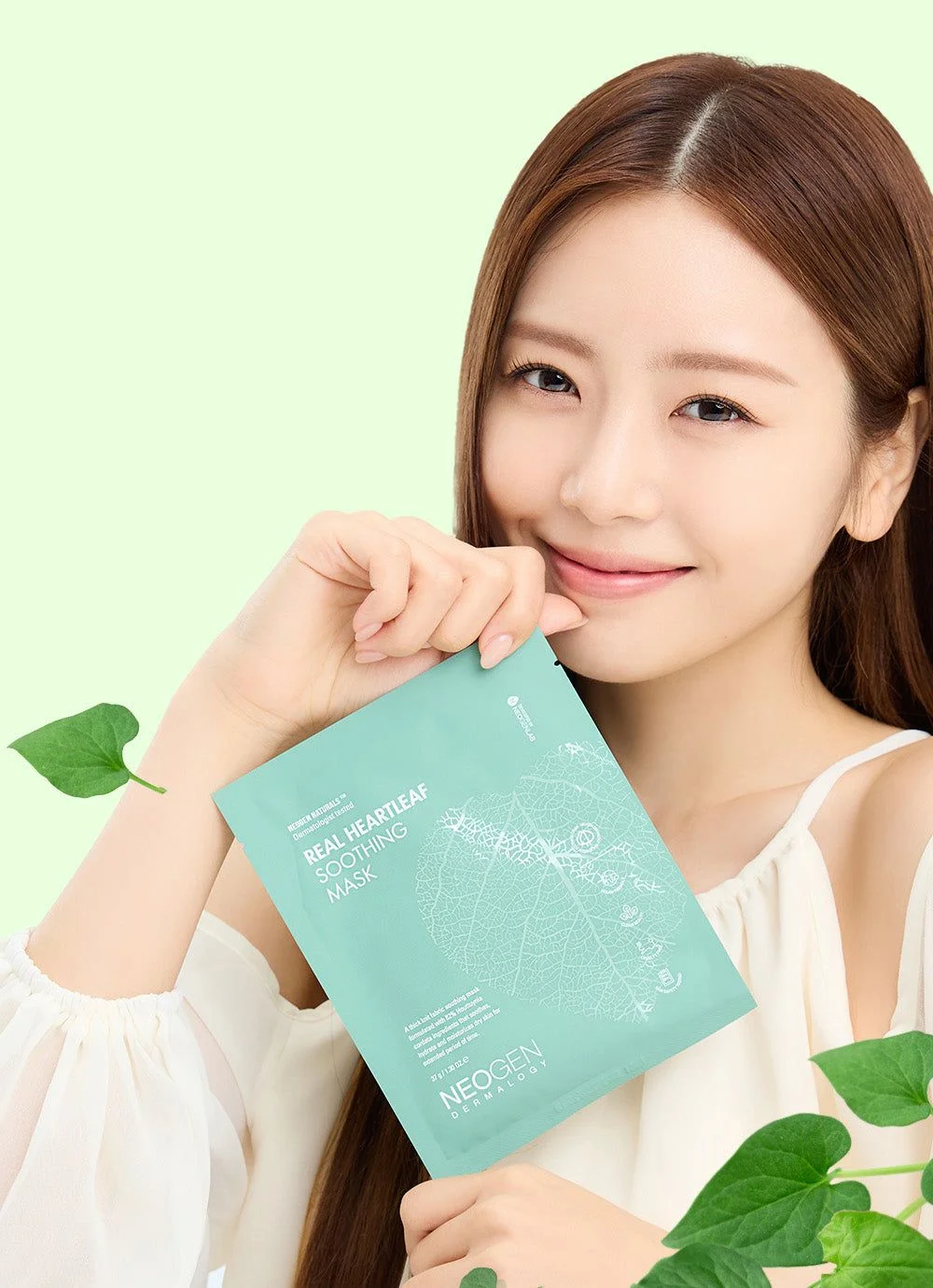 NEOGEN Real Heart Leaf Soothing Mask 37g*10pack - EmpressKorea