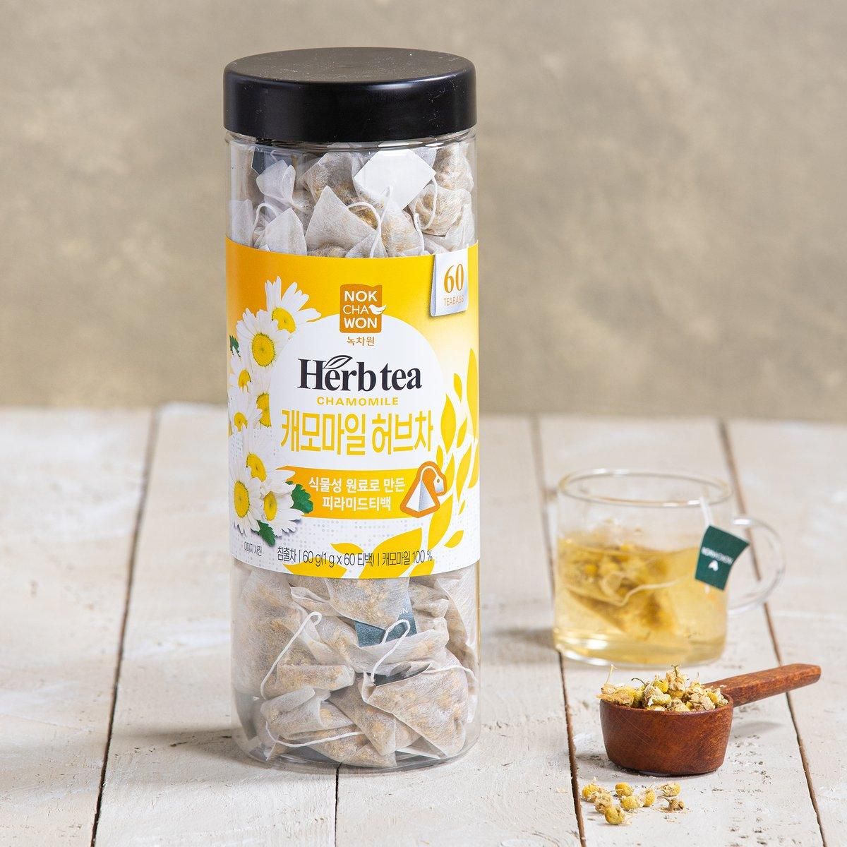NOKCHAWON chamomile herbal tea 60 tea bags of fragrant and soft - EmpressKorea