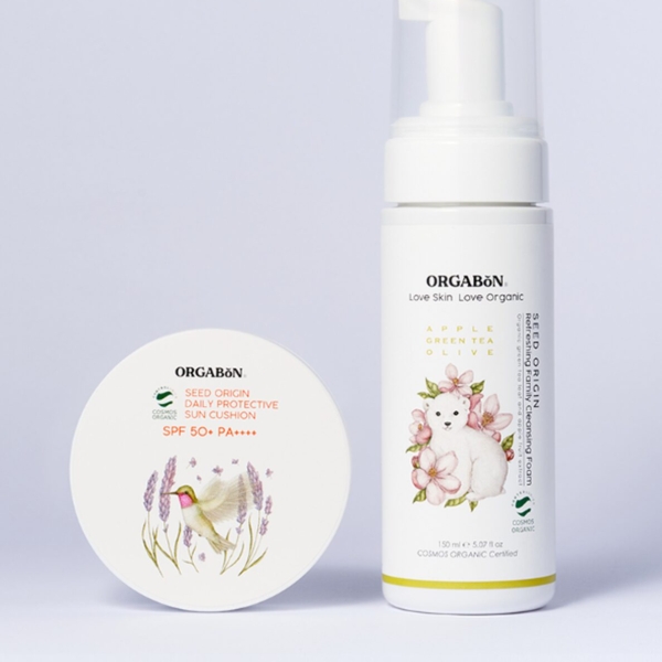 ORGABON Sun Cushion 15g & Cleansing Foam 150ml Set - EmpressKorea