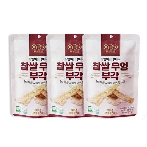 Oh Hee-sook Traditional Bugak Glutinous Rice Burdock Bugak 30g,  3pieces - EmpressKorea