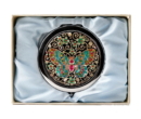 One touch Mother of pearl Hand Mirror - Colored Butterfly made in Korea - EmpressKorea