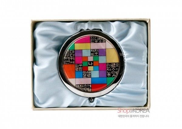 One touch Mother of pearl Hand Mirror - Hunminjeongeum made in Korea - EmpressKorea