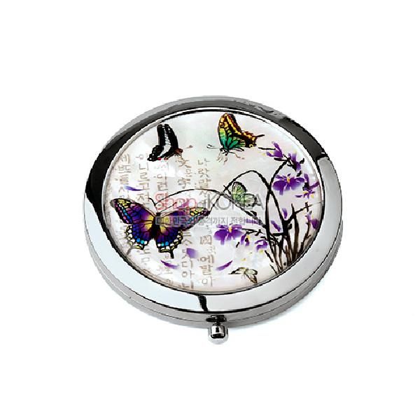 One touch Mother of pearl Hand Mirror - Orchid made in Korea - EmpressKorea