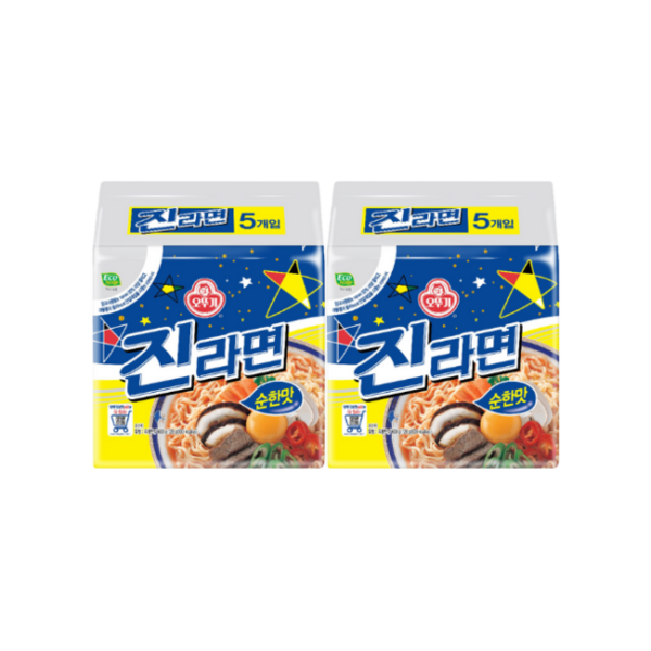 Ottogi Jin Ramyun Mild Flavor, 10 pieces - EmpressKorea