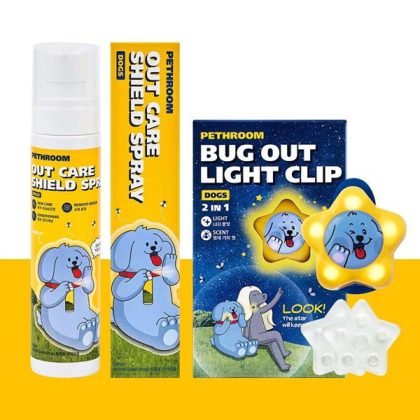 PETHROOM Outcare Set (Bug Out Light Clip + Outcare Shield Mist 100ml) Dog Walking Pest Prevention Tick Repellent - EmpressKorea