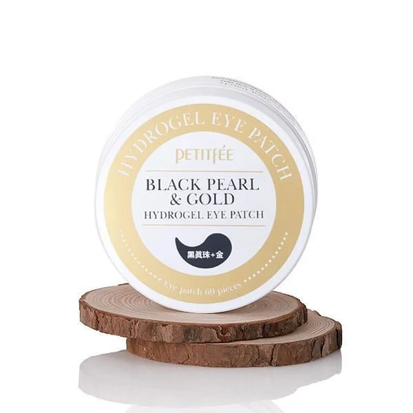 PETITFÉE Black Pearl & Gold Hydrogel Eye Patch 60 Sheet - EmpressKorea