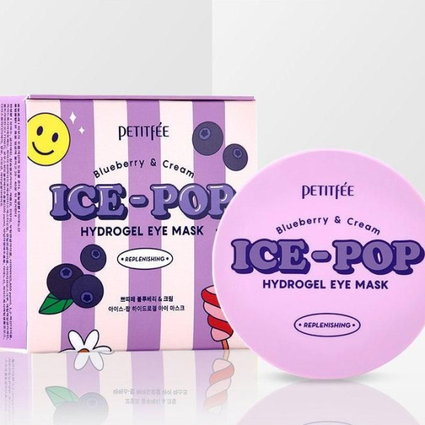 PETITFÉE Blueberry & Cream Ice-Pop Hydrogel Eye Mask 84g(60pcs) - EmpressKorea