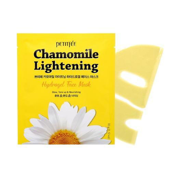 PETITFÉE Chamomile Lightening Hydrogel Face Mask 32g 5sheets - EmpressKorea