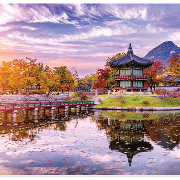 PUZZLESARANG 1000 Piece Jigsaw Puzzle - Sunset At Hyangwonjeong With Beautiful Fall Foliage - EmpressKorea