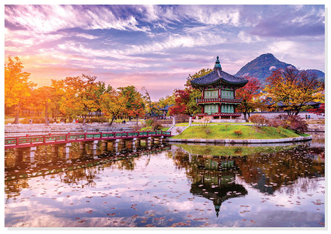 PUZZLESARANG 1000 Piece Jigsaw Puzzle - Sunset At Hyangwonjeong With Beautiful Fall Foliage - EmpressKorea