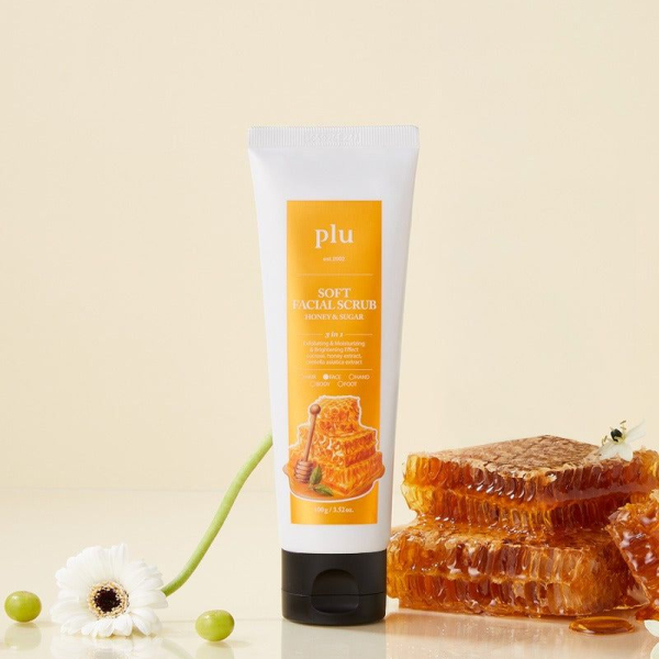 Plu Soft Facial Scrub Honey & Sugar 100g - EmpressKorea
