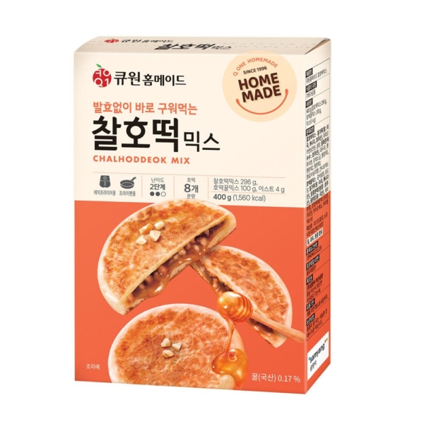 Q1 homemade glutinous rice cake Hotteok호떡 mix 400g, 3 pieces - EmpressKorea
