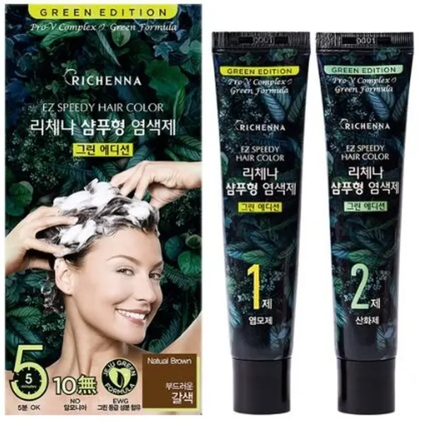 RICHENNA NEW Shampoo-Type Hair Dye For Gray Hair, Green Edition - EmpressKorea