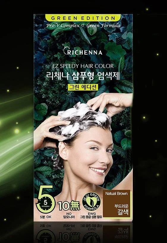 RICHENNA NEW Shampoo-Type Hair Dye For Gray Hair, Green Edition - EmpressKorea