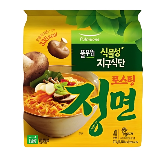 Pulmuone Nature is Delicious non-fried noodle, Roasting Jeong Myun 102.8g*4pieces