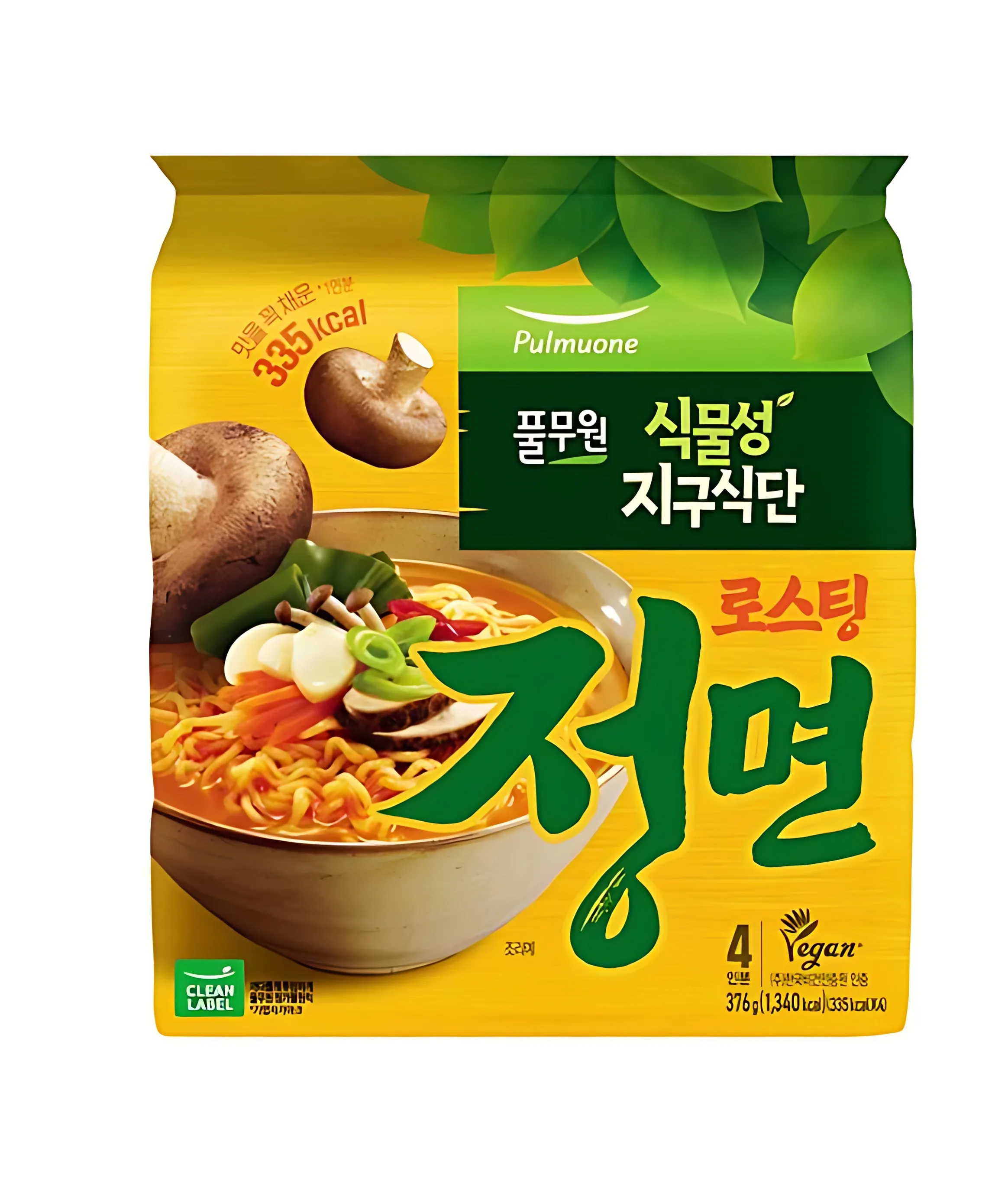 Pulmuone Nature is Delicious non-fried noodle, Roasting Jeong Myun 102.8g*4pieces