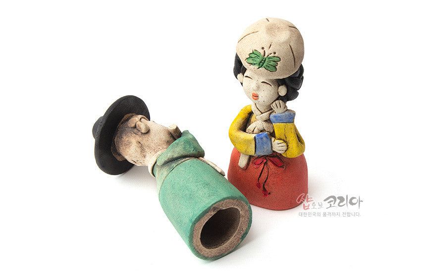 Red Clay Doll - Little Scholar and Eoudong - Made in Korea - EmpressKorea
