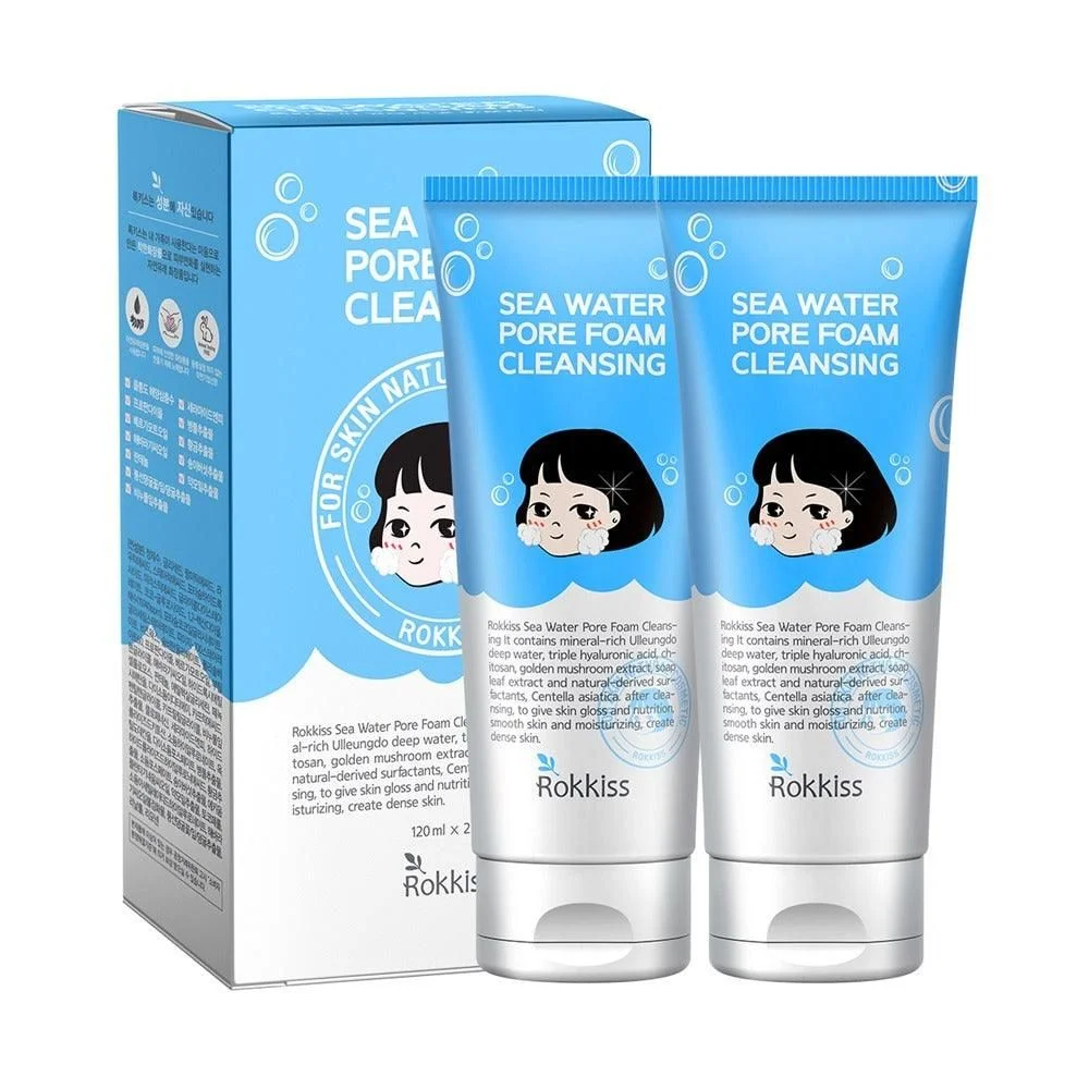 Rokkiss Sea Water Pore Foam Cleansing 120ml*2ea - EmpressKorea