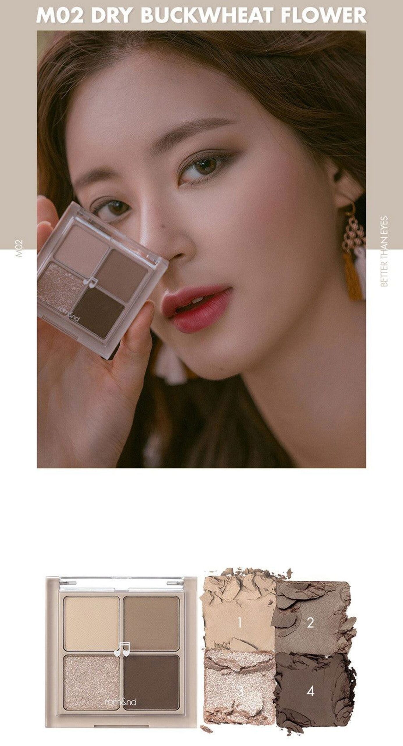 Rom&nd Better Than Eyes Eye Palette 3Colors - EmpressKorea