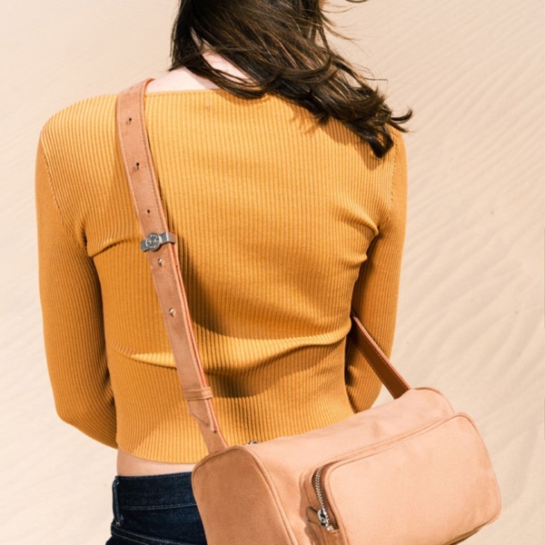 SEMICODE poster pocket bag - suede camel - EmpressKorea