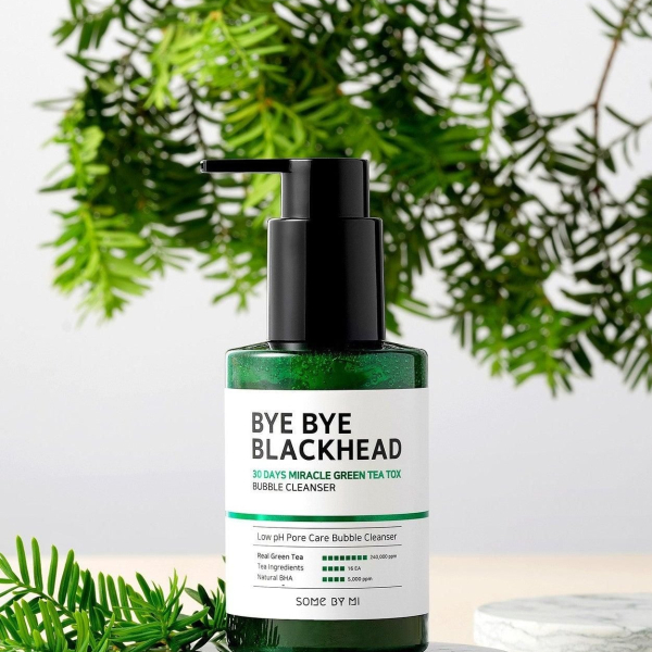 SOME BY MI Bye Bye Blackhead 30 Days Miracle Green Tea Tox Bubble Cleanser 120g - EmpressKorea
