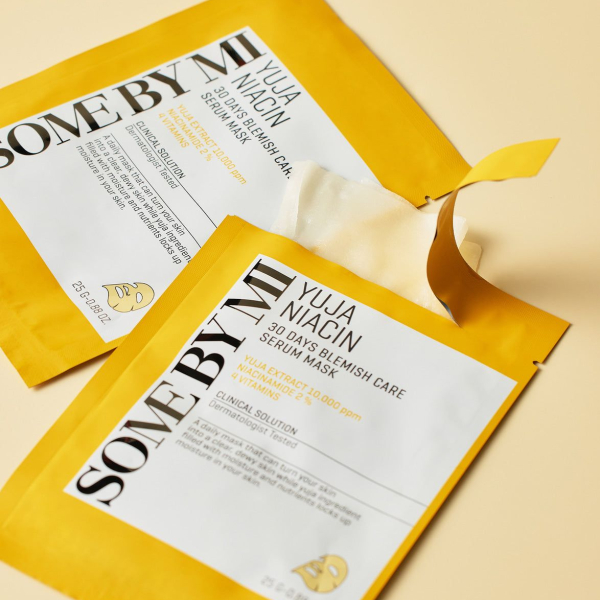SOME BY MI Yuja Niacin 30 Days Blemish Care Serum Sheet Mask 25ml*10pcs - EmpressKorea