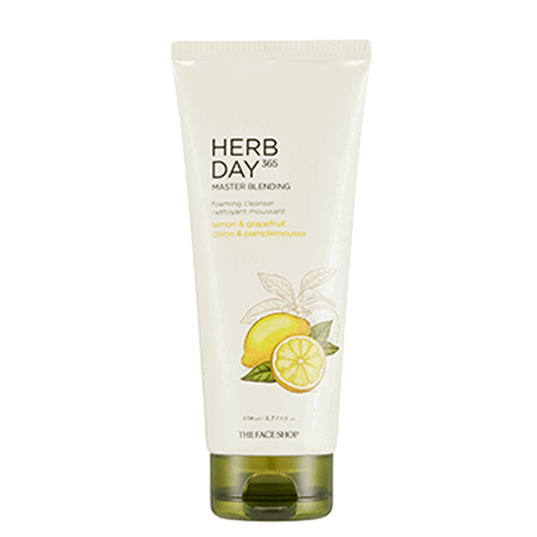 THE FACE SHOP Herb Day 365 Master Blending Foaming Cleanser - Lemon & Grapefruit 170ml - EmpressKorea