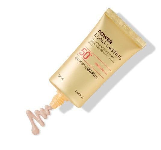 THE FACE SHOP Power Long-Lasting Pink Tone Up Sun Cream SPF 50+ PA++++ 50ml - EmpressKorea