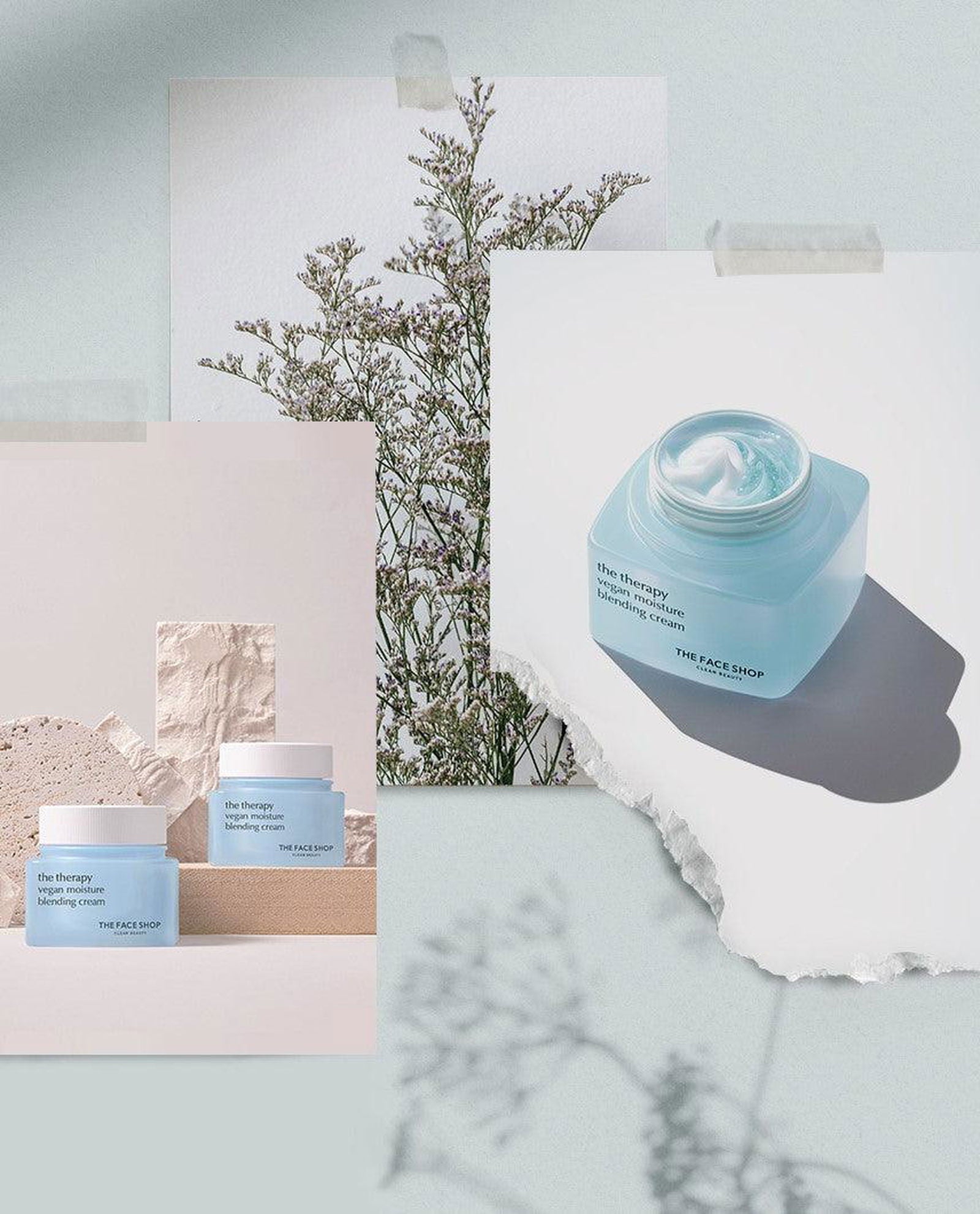 THE FACE SHOP The Therapy Vegan Moisture Blending Cream 60ml - EmpressKorea