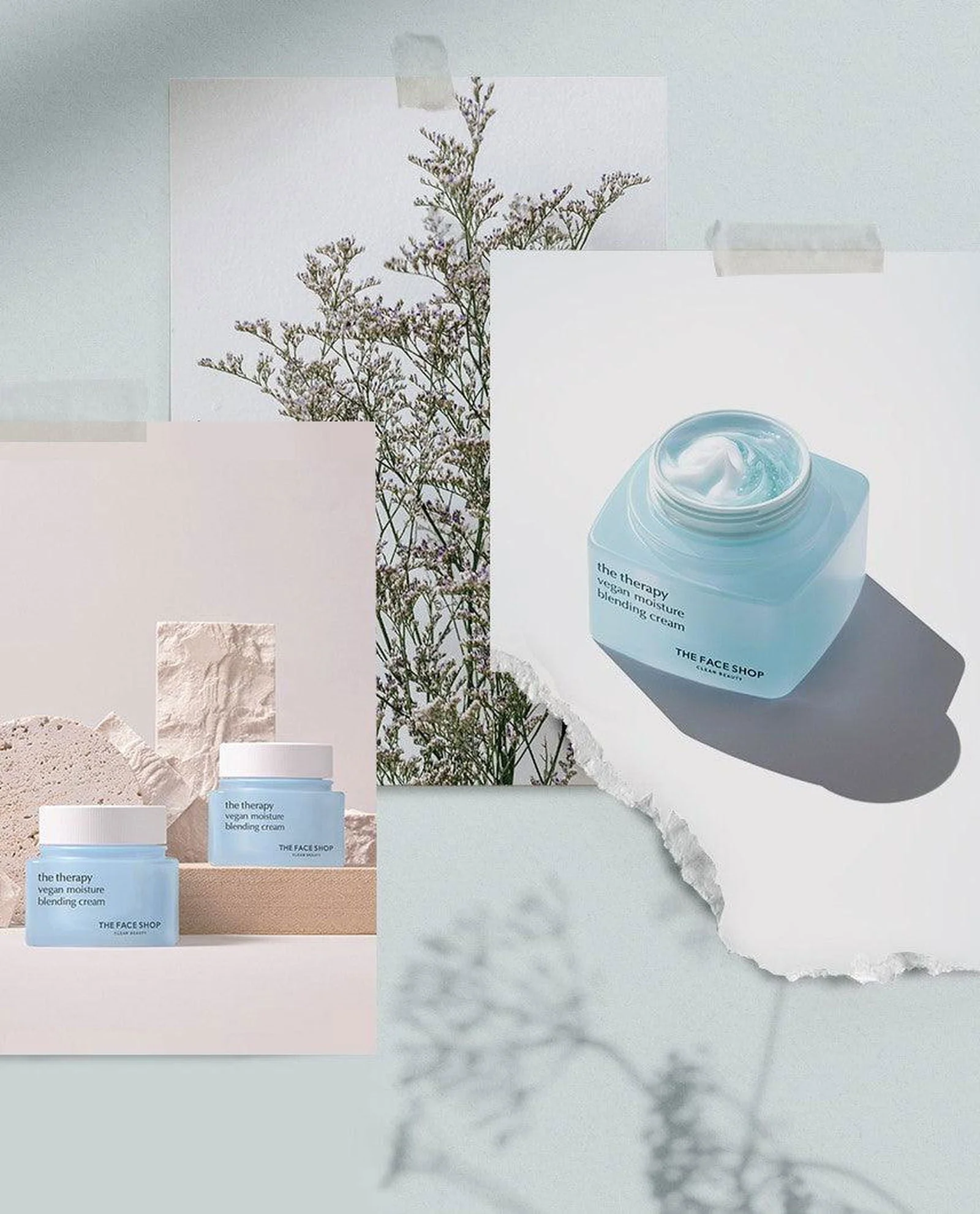 THE FACE SHOP The Therapy Vegan Moisture Blending Cream 60ml - EmpressKorea