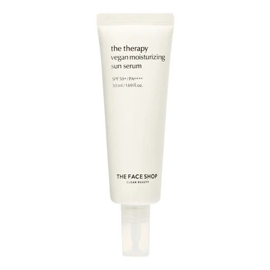 THE FACE SHOP The Therapy Vegan Moisturizing Sun Serum SPF 50+ PA++++ 50ml - EmpressKorea