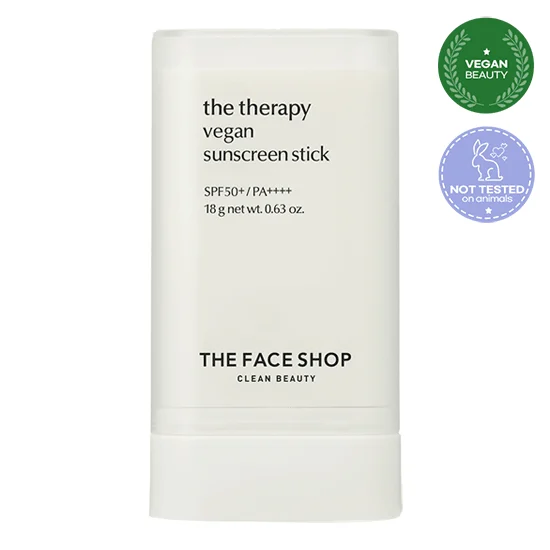 THE FACE SHOP The Therapy Vegan Sunscreen Stick SPF 50+ PA++++ 18g - EmpressKorea