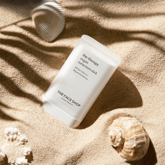 THE FACE SHOP The Therapy Vegan Sunscreen Stick SPF 50+ PA++++ 18g - EmpressKorea