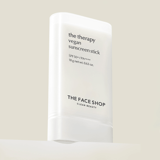 THE FACE SHOP The Therapy Vegan Sunscreen Stick SPF 50+ PA++++ 18g - EmpressKorea