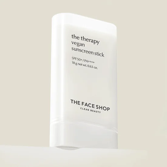 THE FACE SHOP The Therapy Vegan Sunscreen Stick SPF 50+ PA++++ 18g - EmpressKorea