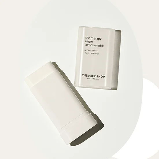 THE FACE SHOP The Therapy Vegan Sunscreen Stick SPF 50+ PA++++ 18g - EmpressKorea
