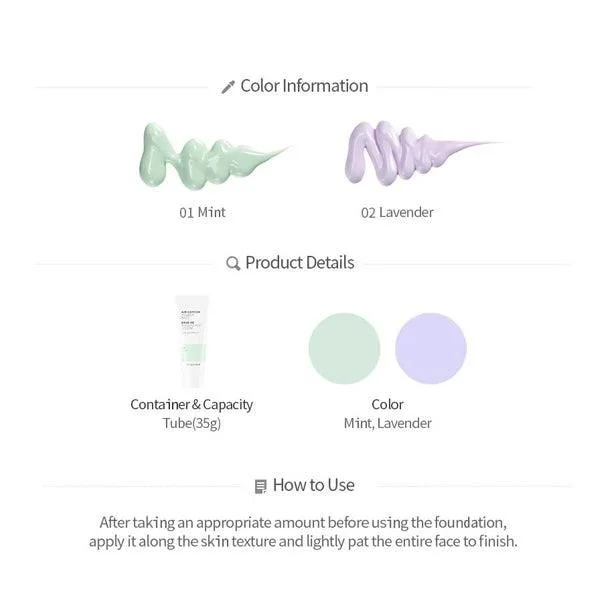 THE FACE SHOP fmgt Air Cotton Makeup Base (2 Colors) SPF 30 PA++ 35g - EmpressKorea