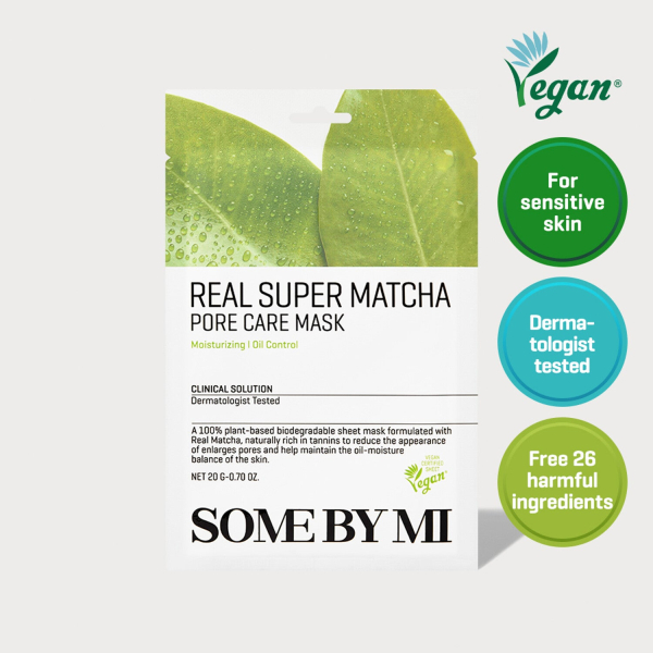 SOME BY MI Real Super Matcha Pore Care Mask Sheet 20g*10pcs
