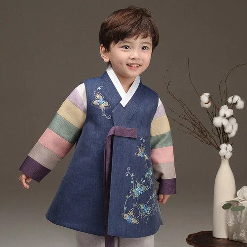 THEYE HANBOK Haeyul Dark Blue Boys' Hanbok QT188 - Image 2