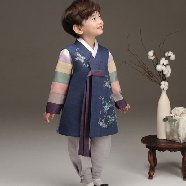 THEYE HANBOK Haeyul Dark Blue Boys' Hanbok QT188