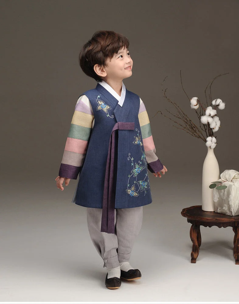 THEYE HANBOK Haeyul Dark Blue Boys' Hanbok QT188