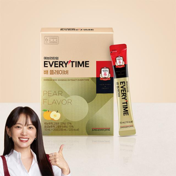 JUNG KWAN JANG EVERYTIME Pear Flavor Korean Red Ginseng Extract 10ml*20 Sticks