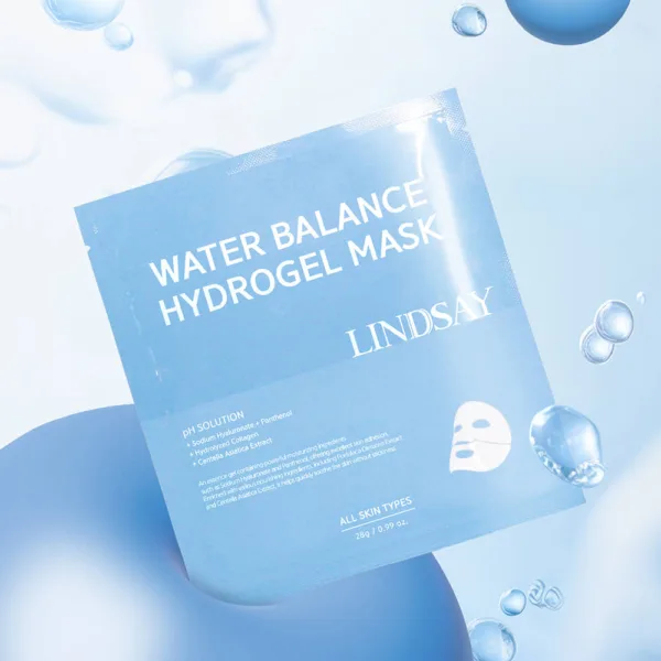 LINDSAY Water Balance Hydrogel Mask 28g × 4 Sheets