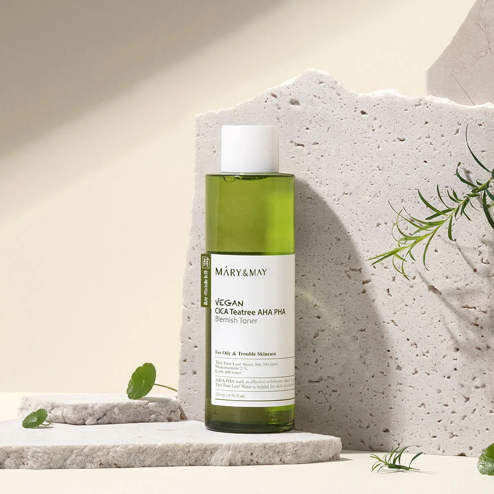 Mary&May Vegan CICA Tea Tree AHA PHA Toner 200ml
