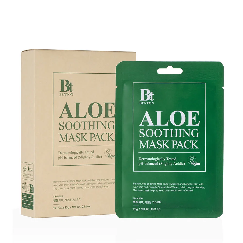 BENTON Aloe Soothing Mask Pack 23g×10 Sheets - Image 3